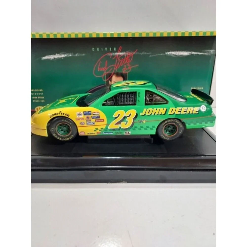 Ertl 1:18 Die Cast 1996 John Deere 23 Pontiac Grand Prix NASCAR Stock Car w/Case